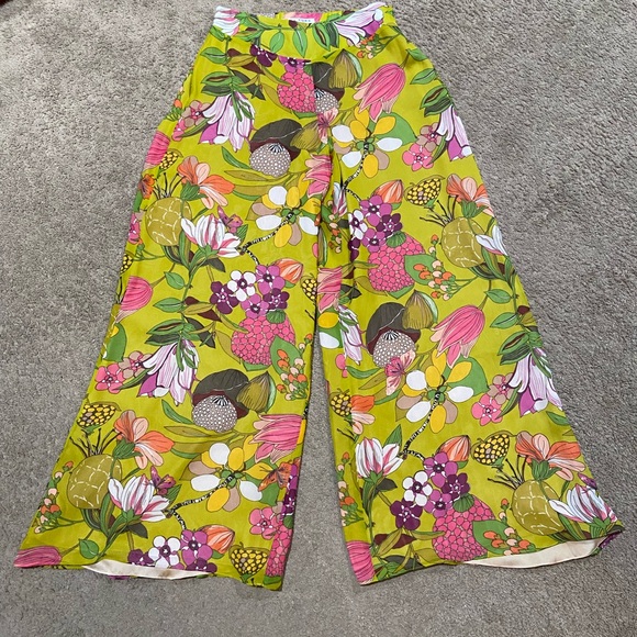 Trina Turk | Pants & Jumpsuits | Trina Turk Silk Floral Wide Leg ...